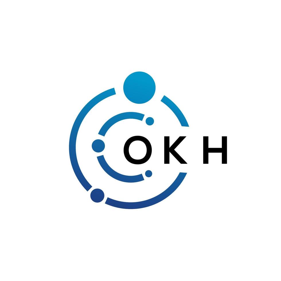 diseño de logotipo de tecnología de letras okh sobre fondo blanco. okh creative iniciales letra it logo concepto. okh diseño de letras. vector