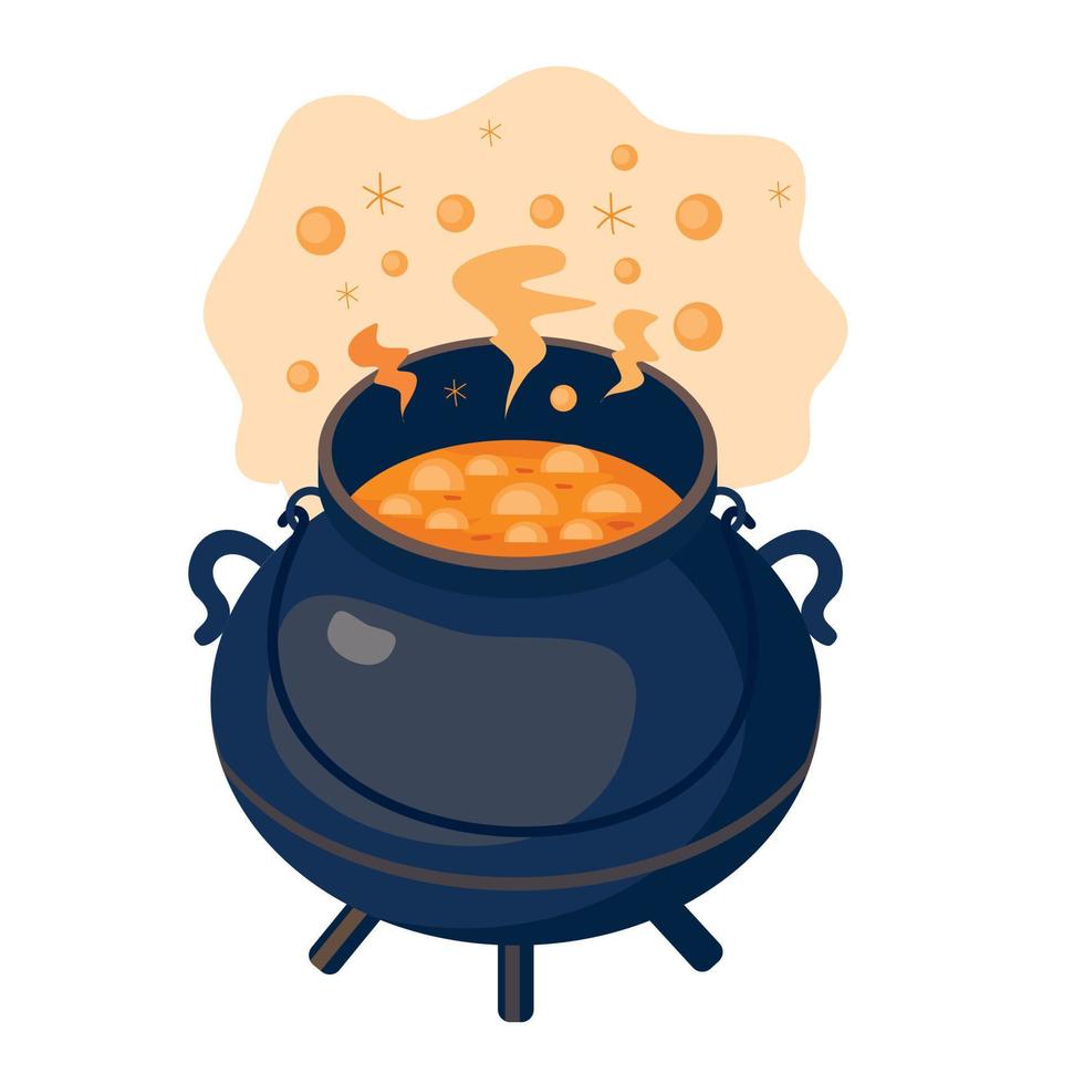 una olla de poción de halloween. vector