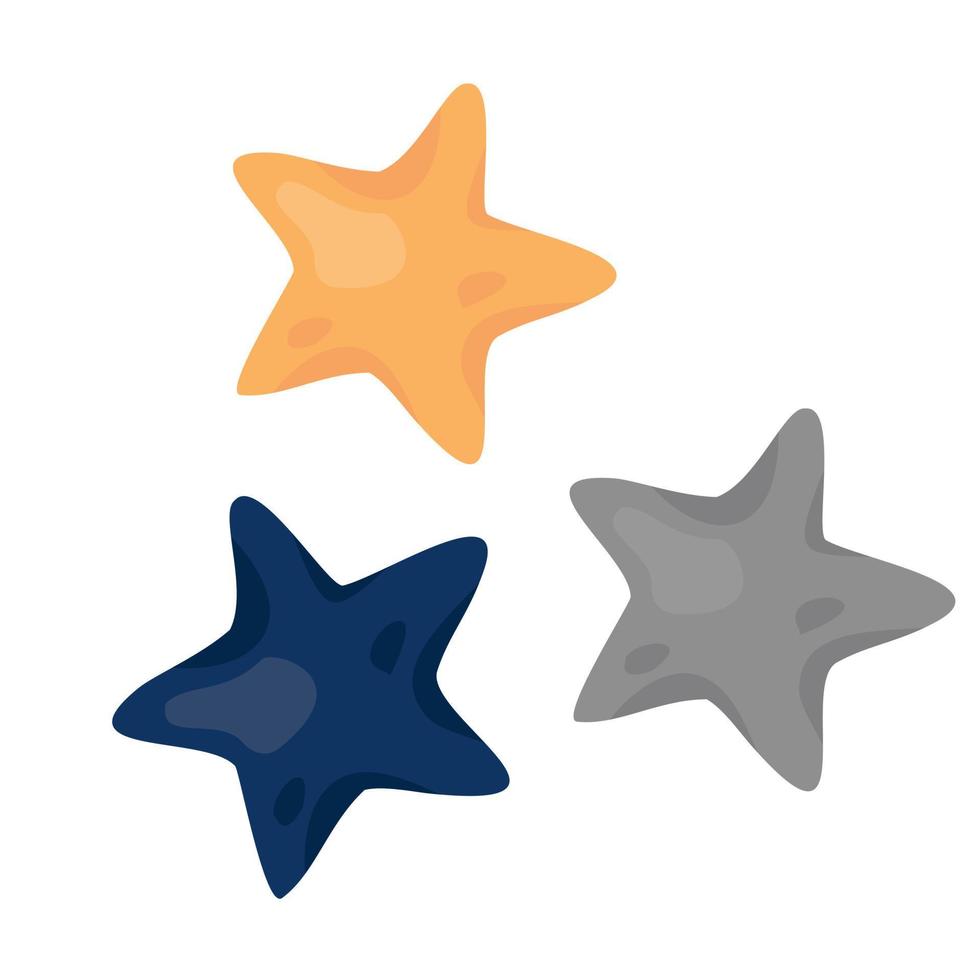 Set of cute decorative stars. vector