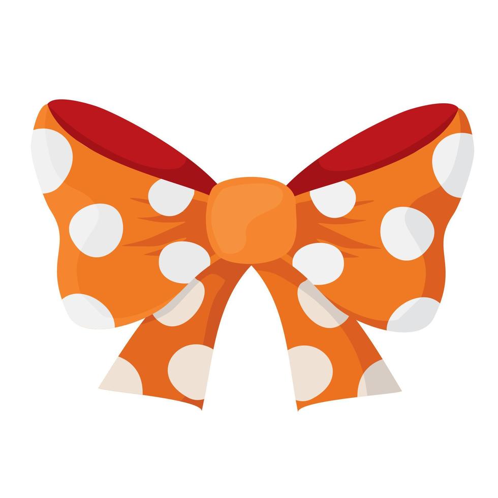 Orange bow. Vector, white background, isolated. vector