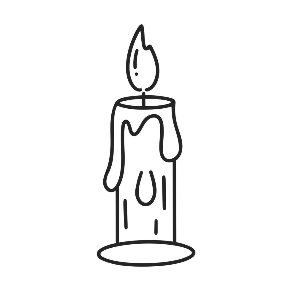 Candle black isolated doodle illustration vector