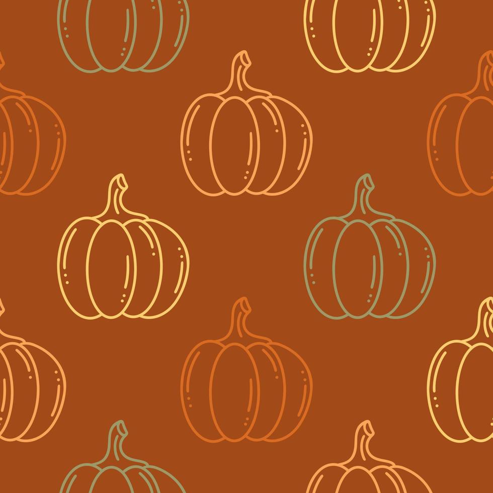 Autumn pumpkins seamless pattern vector