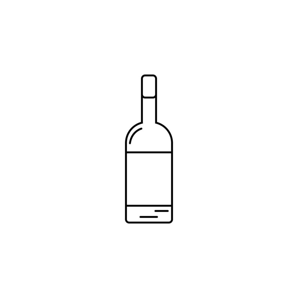 Wine bottle line icon vector illustration