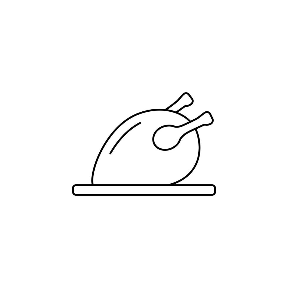 Grill chicken line icon vector