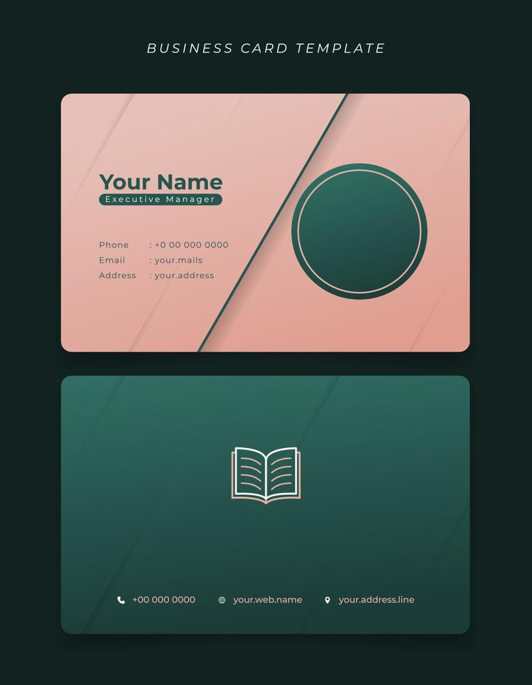 diseño de plantilla de tarjeta de visita o tarjeta de identificación en rosa y verde para el diseño de identidad de los empleados vector