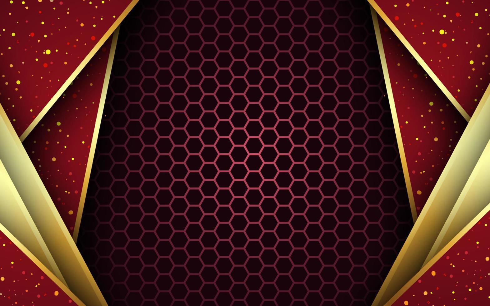 fondo rojo de lujo dorado con patrón vector