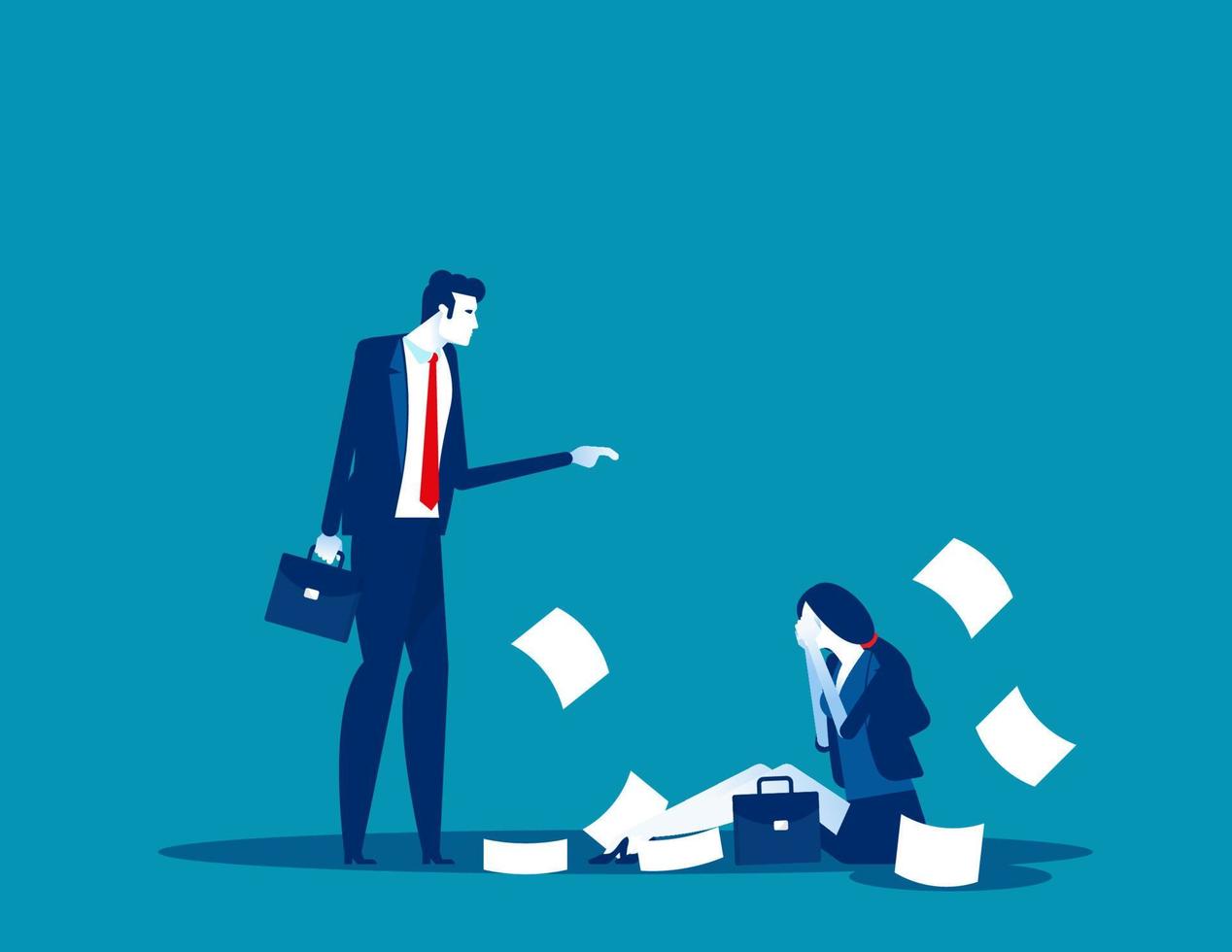 Manager chewed employee. Concept business office people vector illustration, Expression