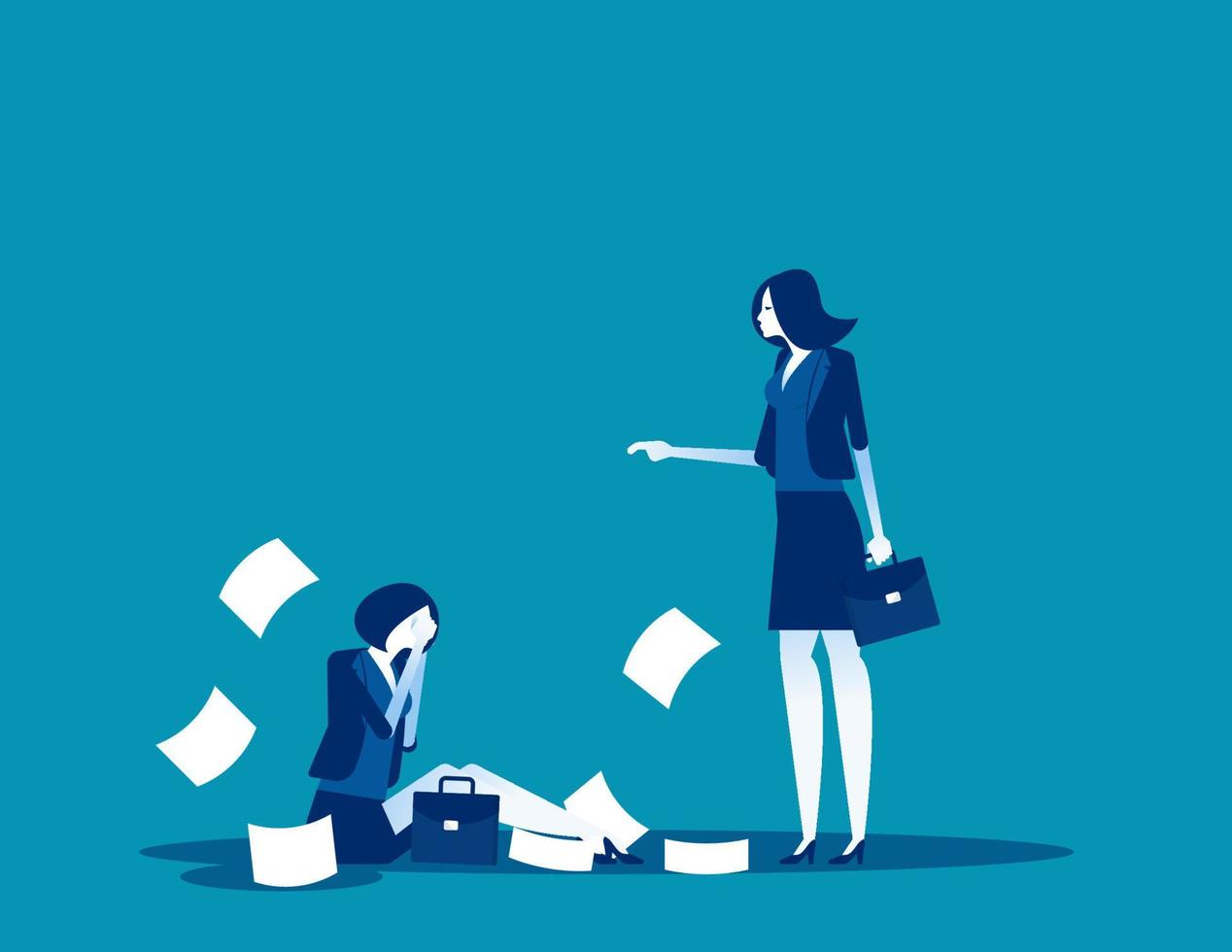 Manager chewed employee. Concept business office people vector illustration, Expression