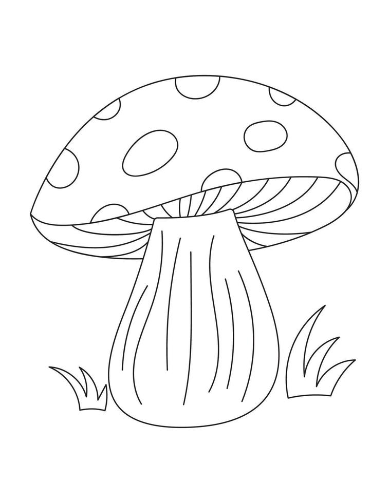 Mushroom Coloring Pages for Kids vector