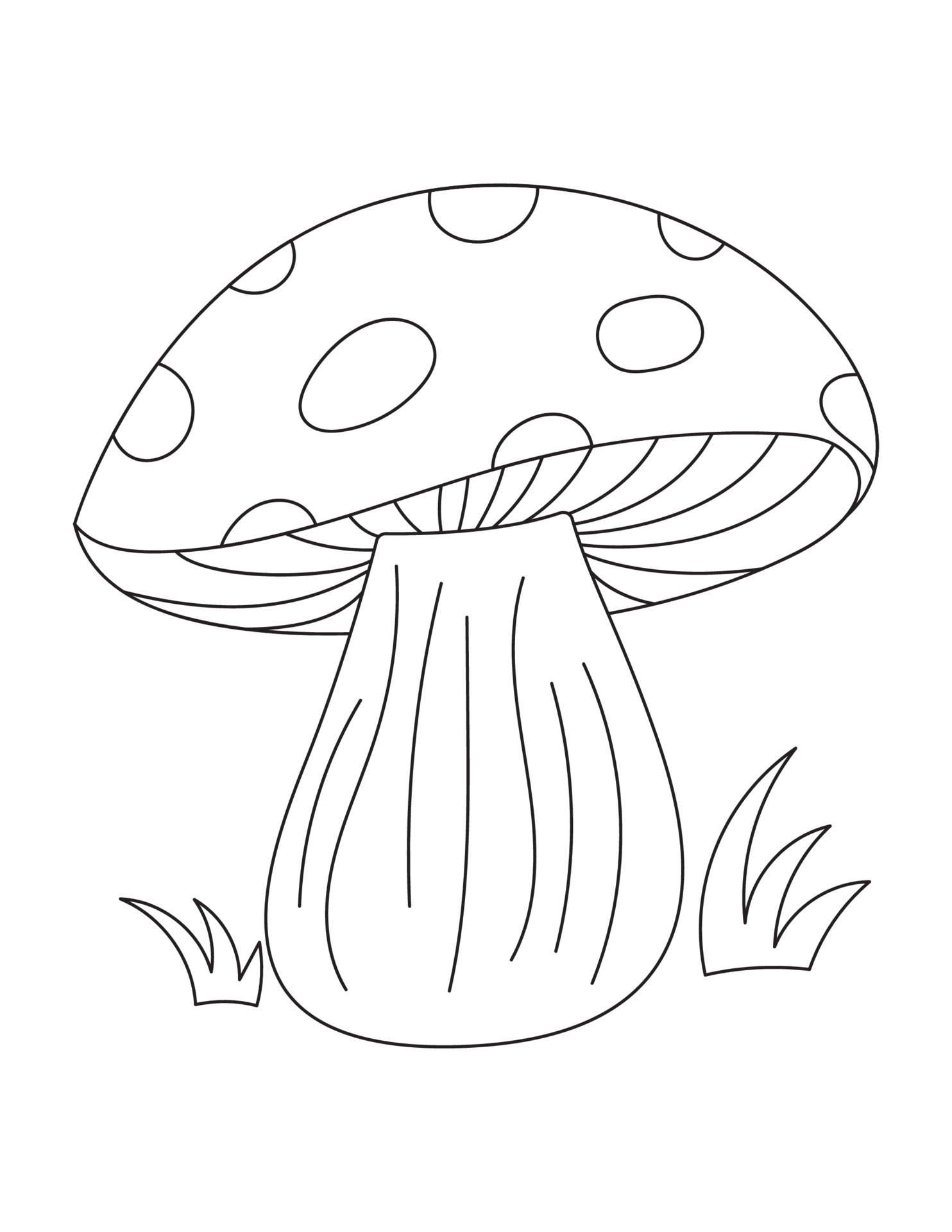 Mushroom Coloring Pages for Kids - Mushroom Coloring Pages For Kids Free Vector