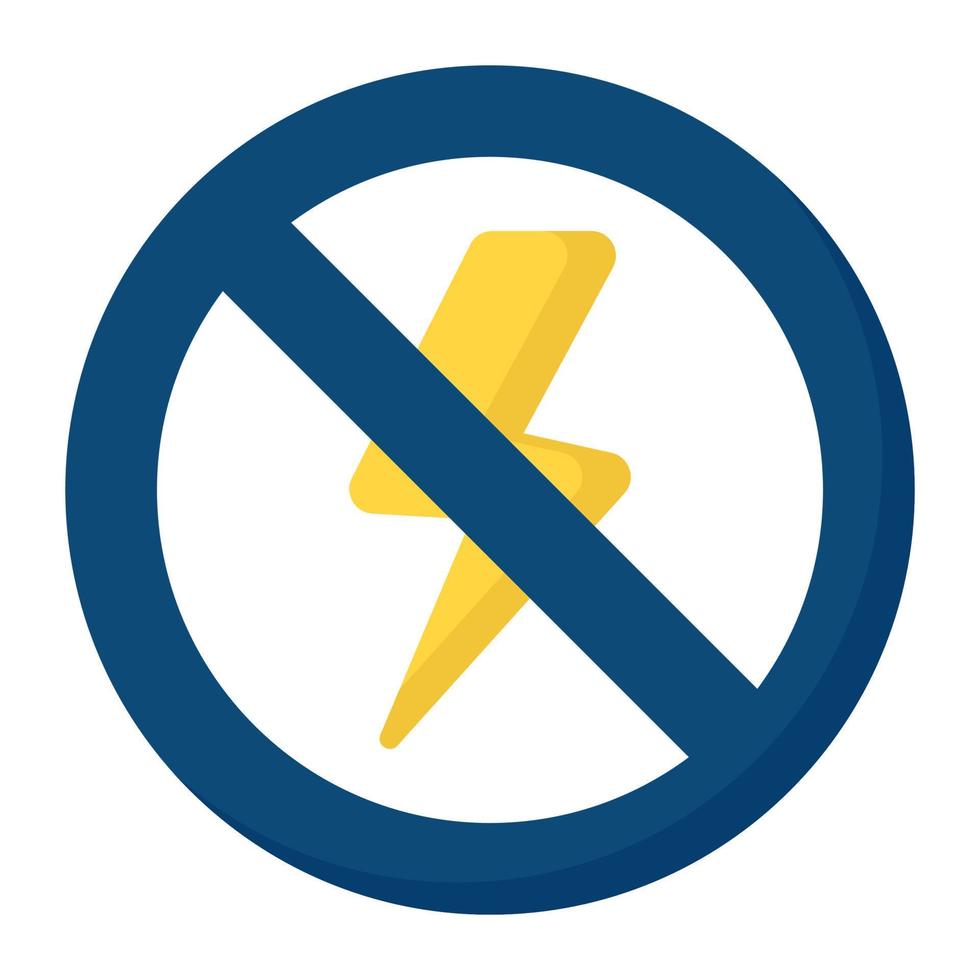 no flash flat icon , photography and digital art flat vector design