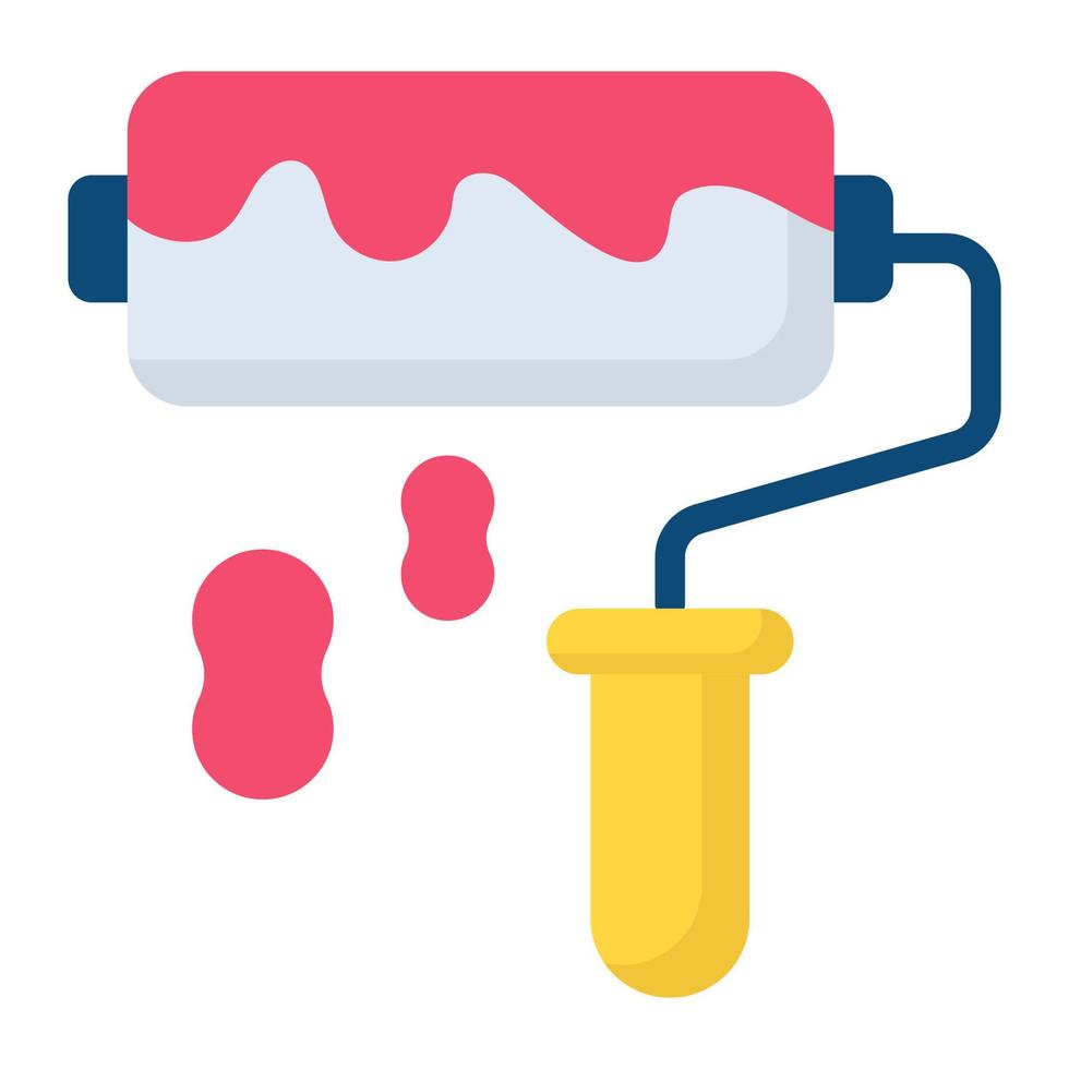 paint roller flat icon , photography and digital art flat vector design