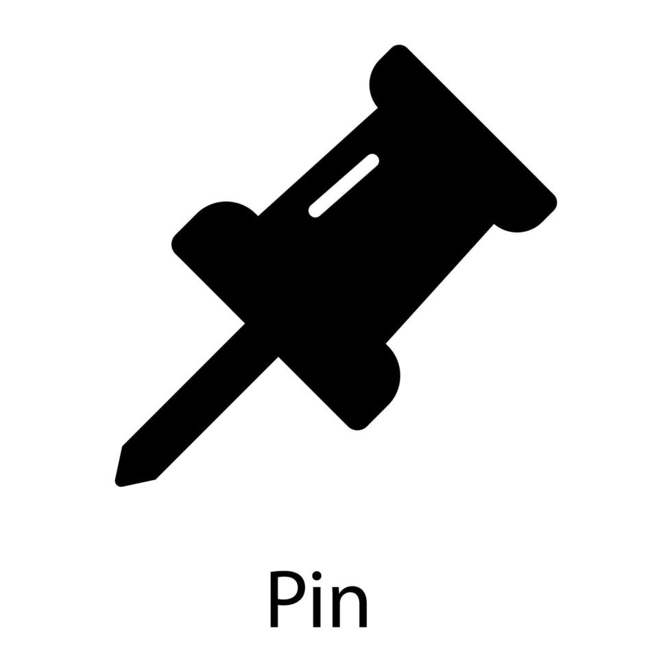 push pin glyph icon isolated on white background vector