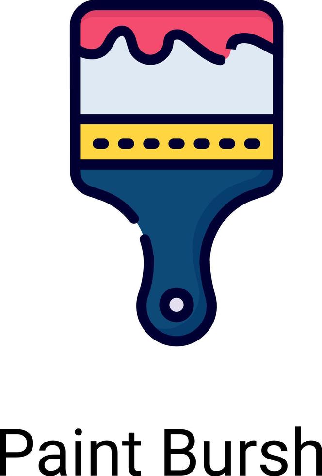 paint brush color line icon isolated on white background vector