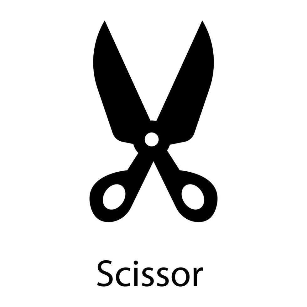 scissor glyph icon isolated on white background vector