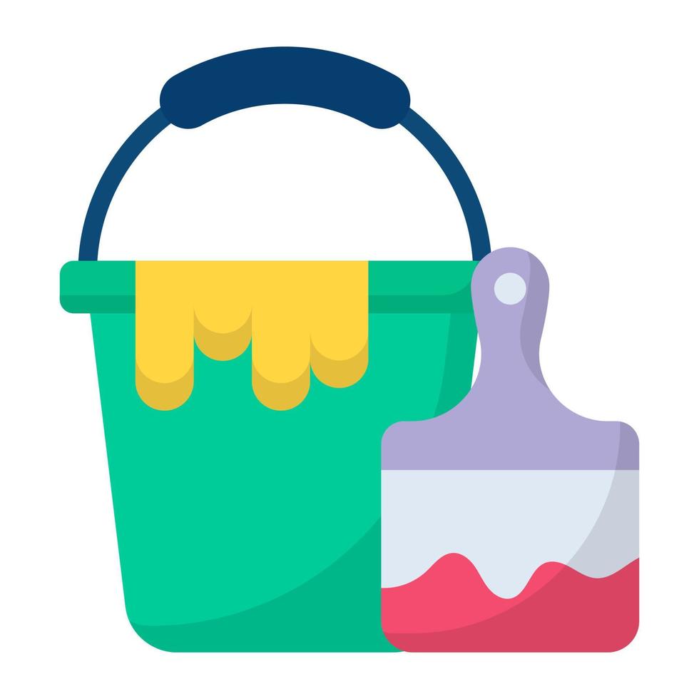 paint bucket flat icon , photography and digital art flat vector design