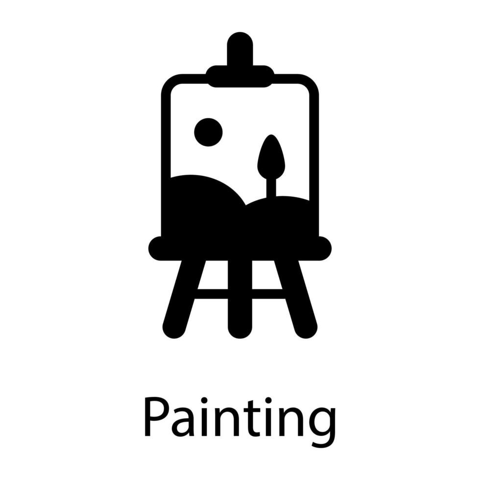icono de glifo de tablero de pintura aislado sobre fondo blanco vector