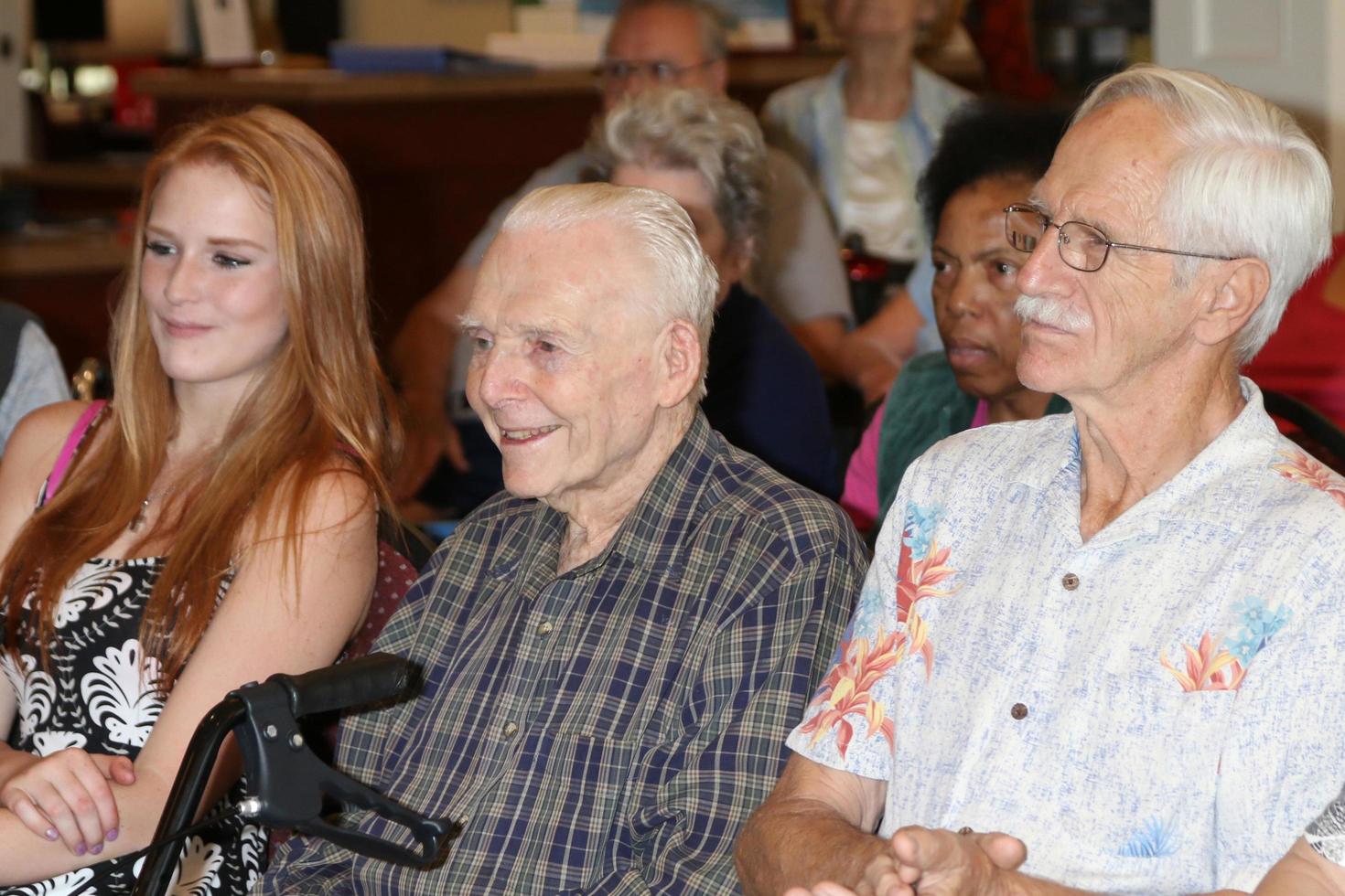 LOS ANGELES, JUL 27 - Norbert Wagner, guests at the Norbert Wagner Wish of a Lifetime Pam Kay and the Tap Chicks Performance at the Brookdale Senior Living Center on July 27, 2016 in Loma Linda, CA photo
