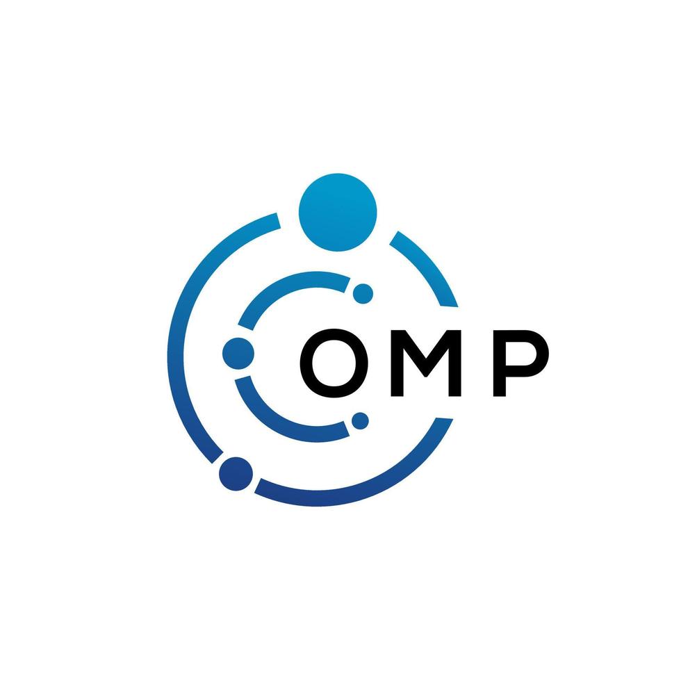 diseño de logotipo de tecnología de letra omp sobre fondo blanco. omp creative initials letter it concepto de logotipo. diseño de letras omp. vector