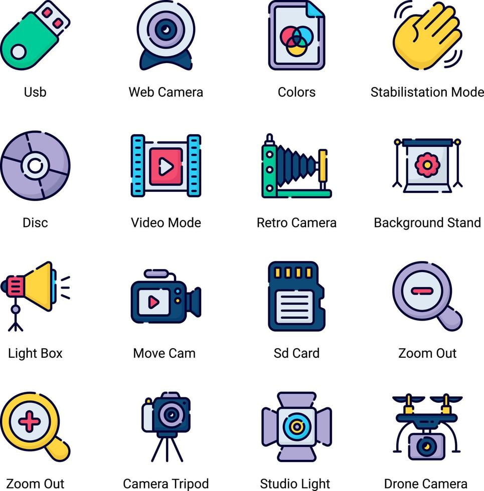 digital art and drawing icons set isolated on white background vector