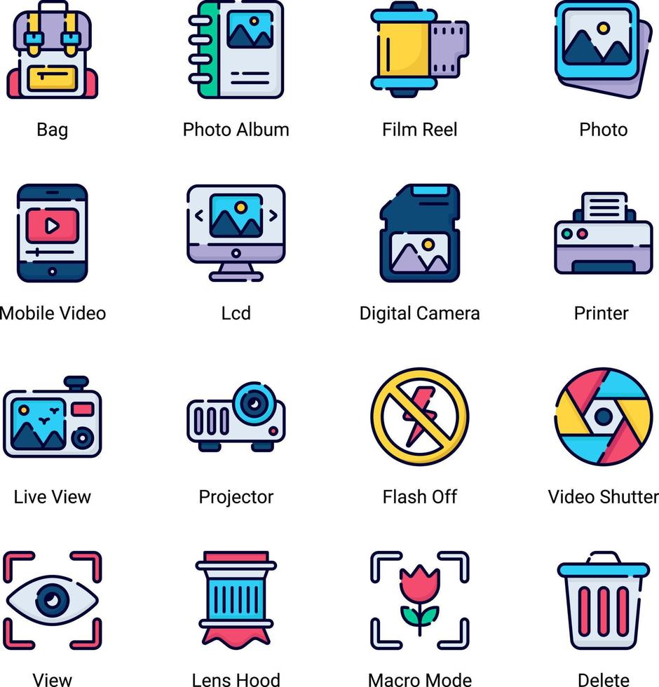 digital art and drawing icons set isolated on white background vector