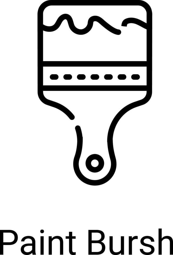 paint brush line icon isolated on white background vector