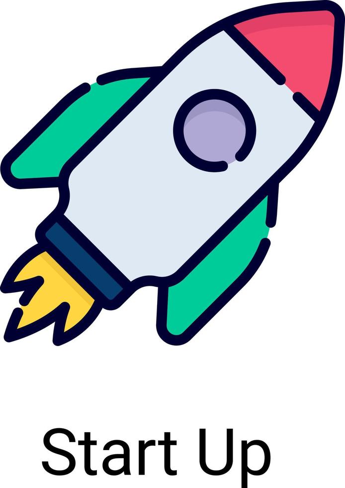 start-up, launch color line icon isolated on white background vector