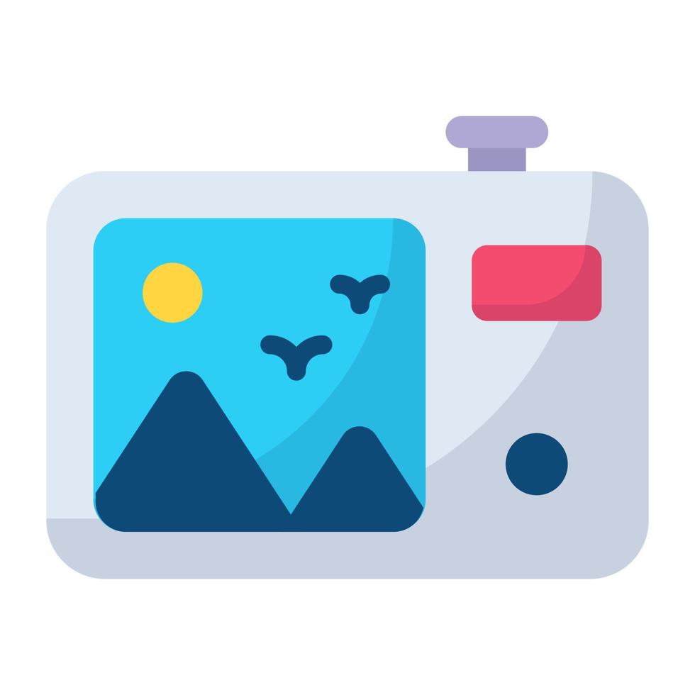 digital camera flat icon , photography and digital art flat vector design