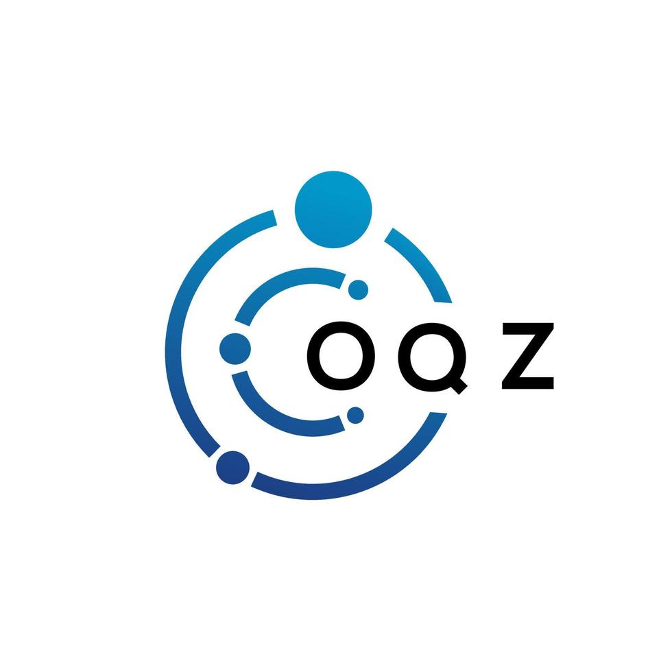 diseño de logotipo de tecnología de letras oqz sobre fondo blanco. oqz letras iniciales creativas concepto de logotipo. diseño de letras oqz. vector
