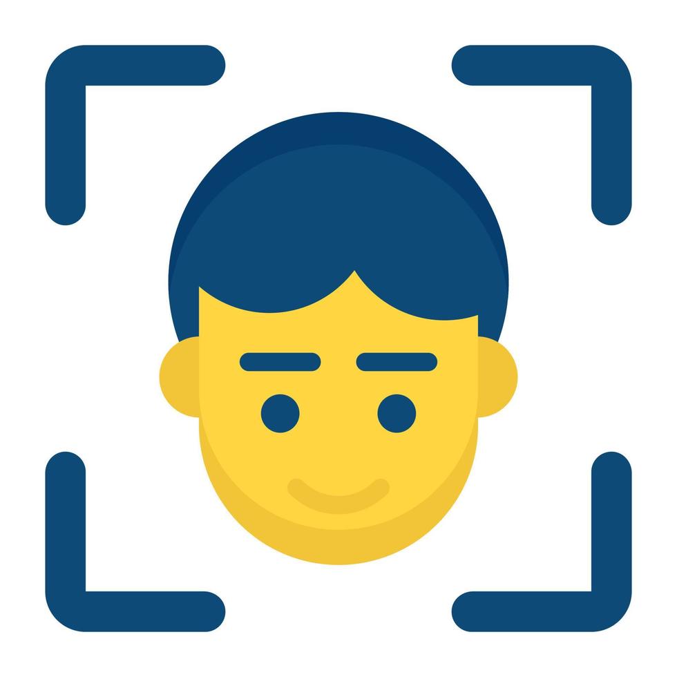 face scan flat icon , photography and digital art flat vector design