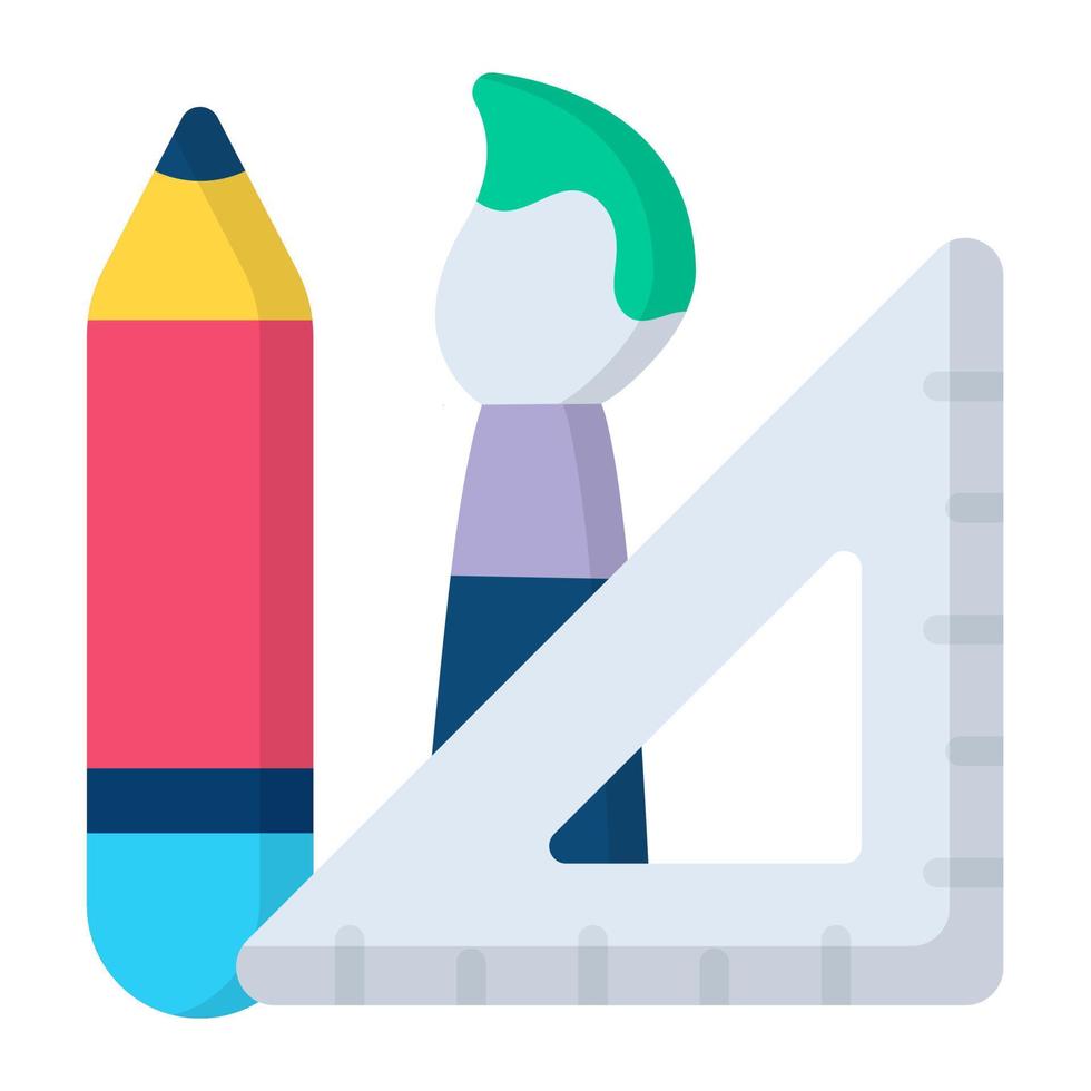 drawing tools flat icon , photography and digital art flat vector design