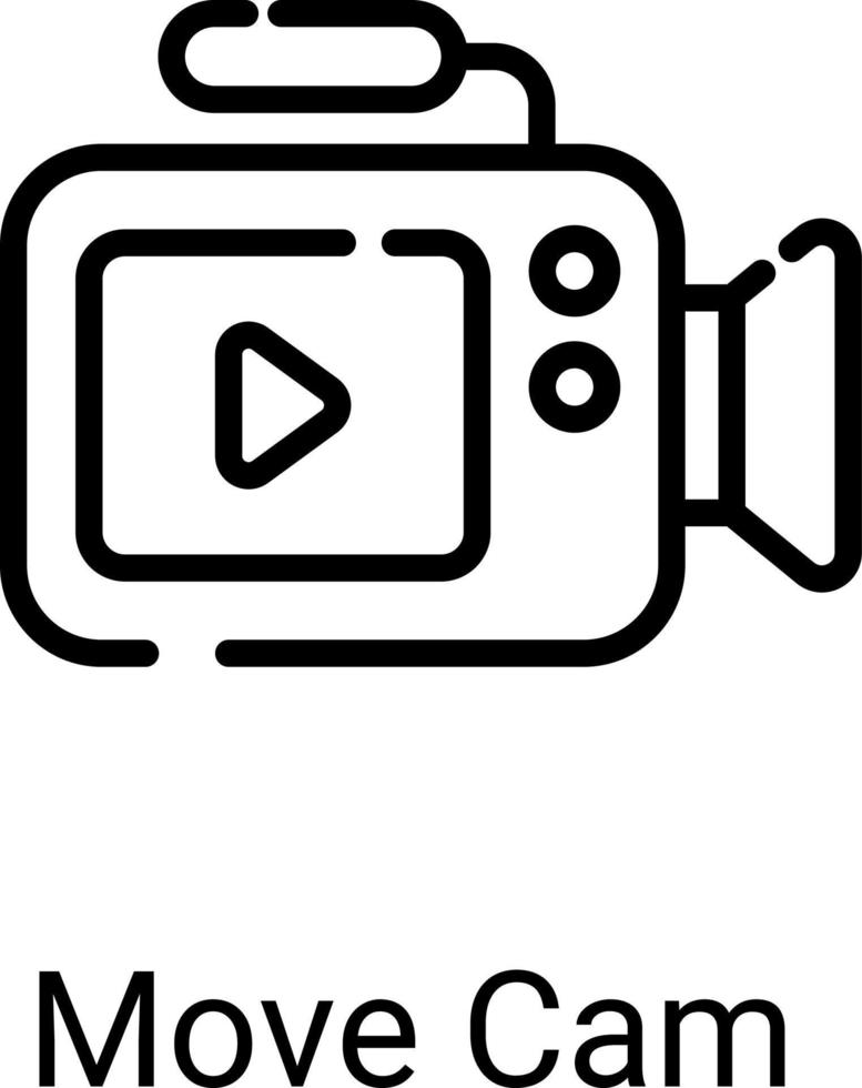movie camera line icon isolated on white background vector