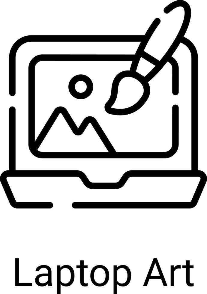 digital art line icon isolated on white background vector