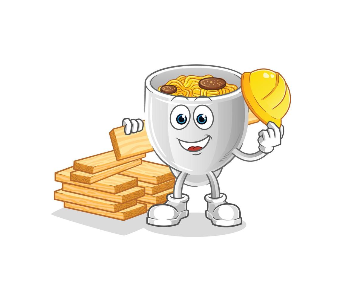 asian noodle cartoon vector