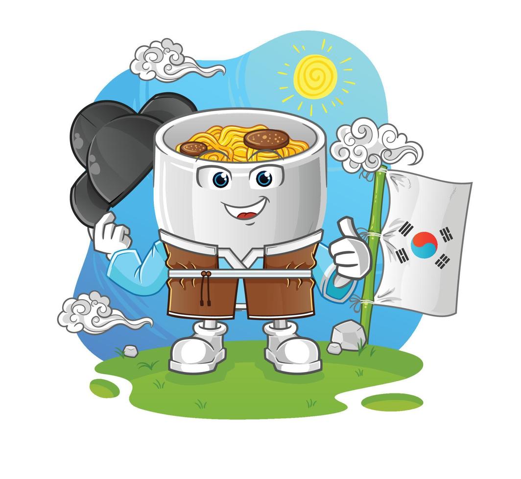 noodle bowl vactor mascot vector