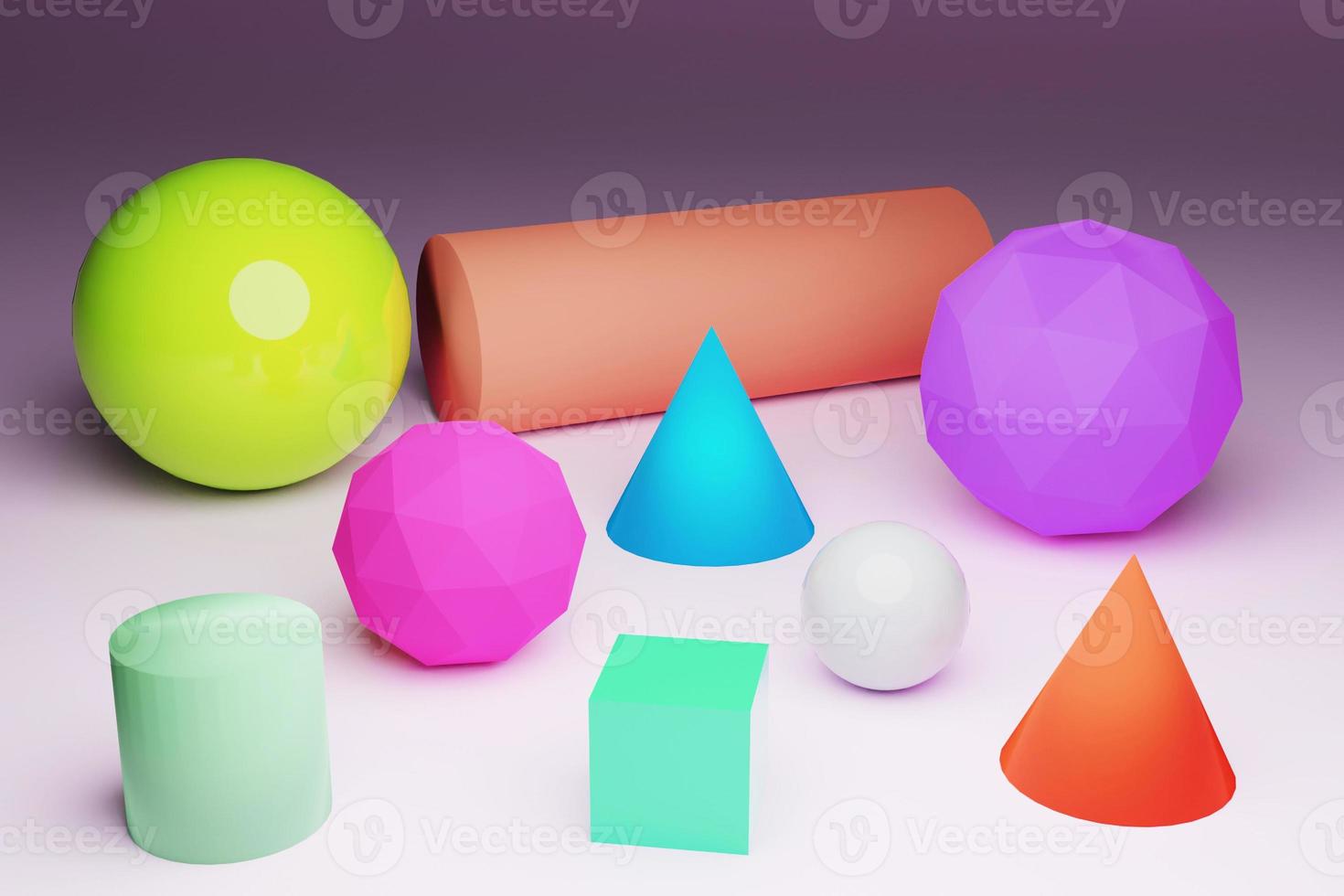 3D rendering geometric shapes can be used in teaching in schools photo