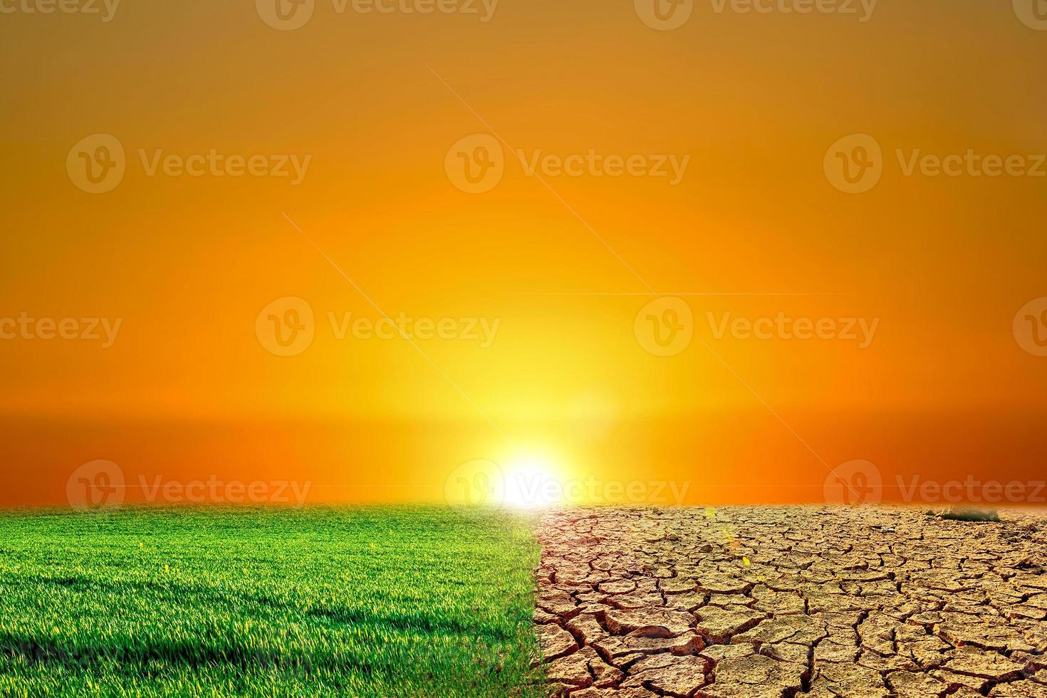 Global warming concept image showing the effects of dry land on the changing environment photo