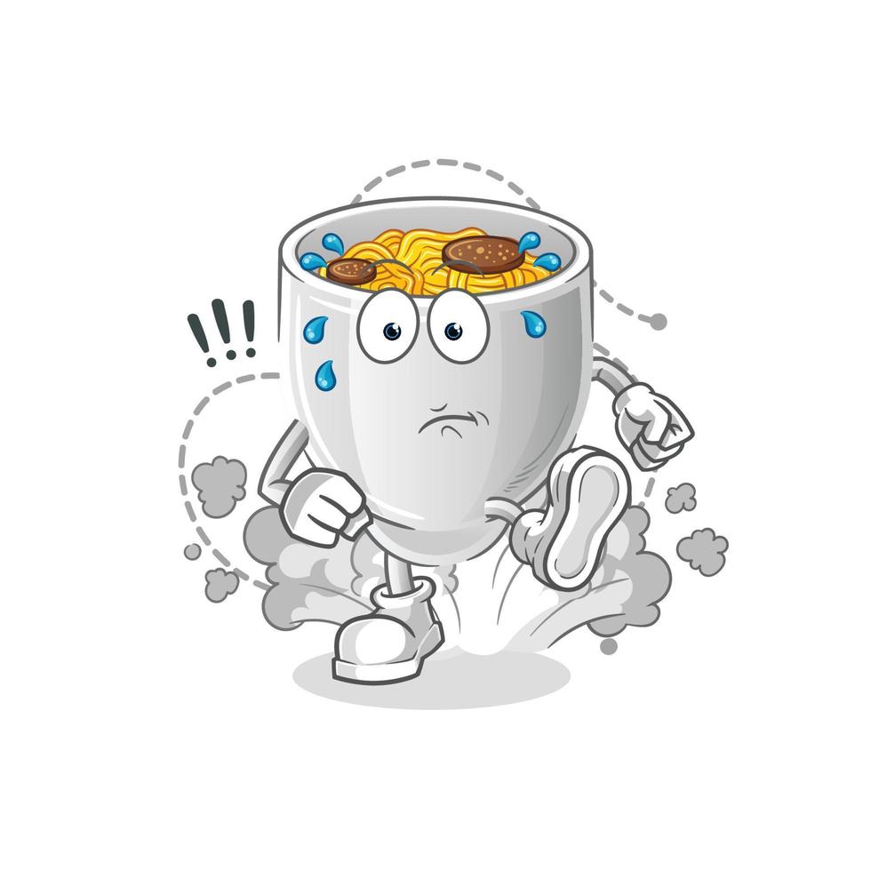 noodle bowl vactor mascot vector