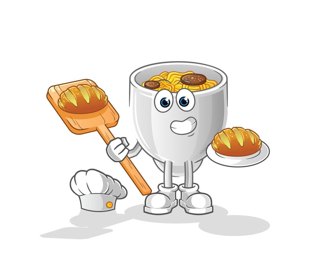 tazón de fideos vactor mascota vector