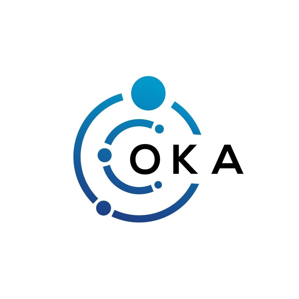 diseño de logotipo de tecnología de letras oka sobre fondo blanco. oka letras iniciales creativas concepto de logotipo. bien, diseño de letras. vector