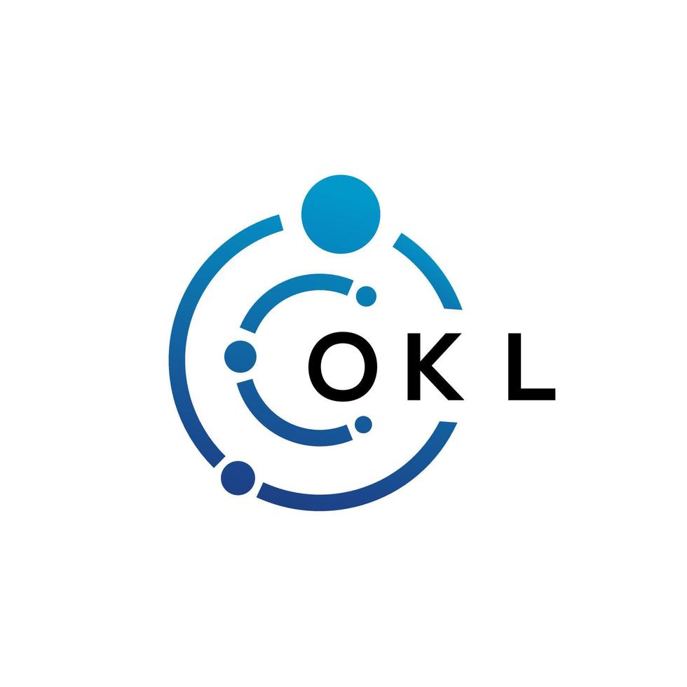 diseño de logotipo de tecnología de letras okl sobre fondo blanco. okl letras iniciales creativas concepto de logotipo. diseño de letra okl. vector