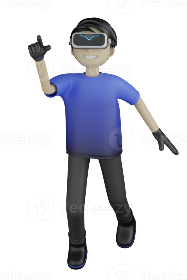 3D isolerad man använder virtuell verklighet maskin png