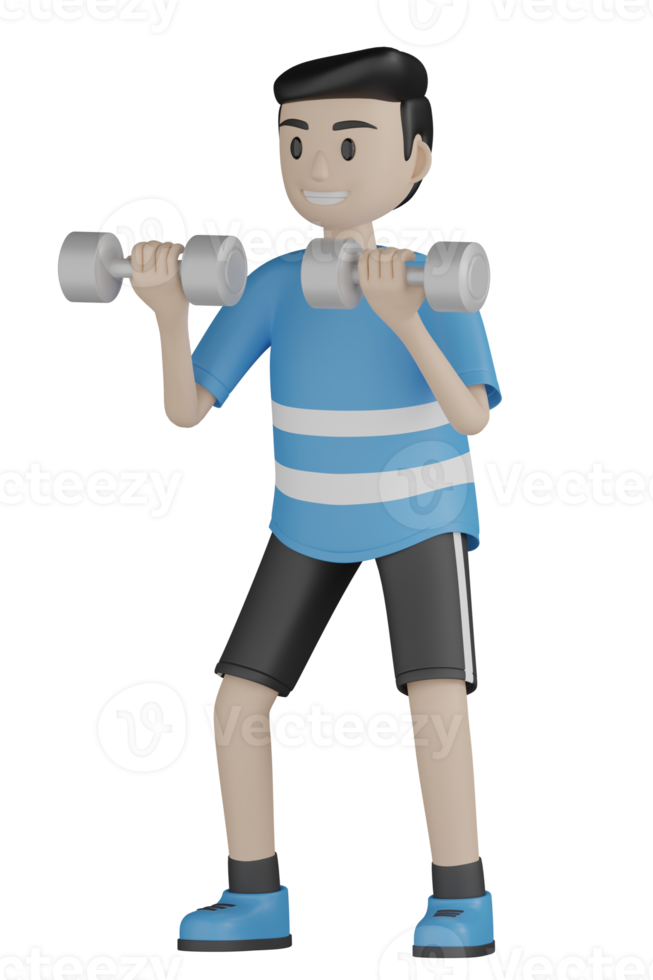 3d uomo isolato che fa attività sportiva png