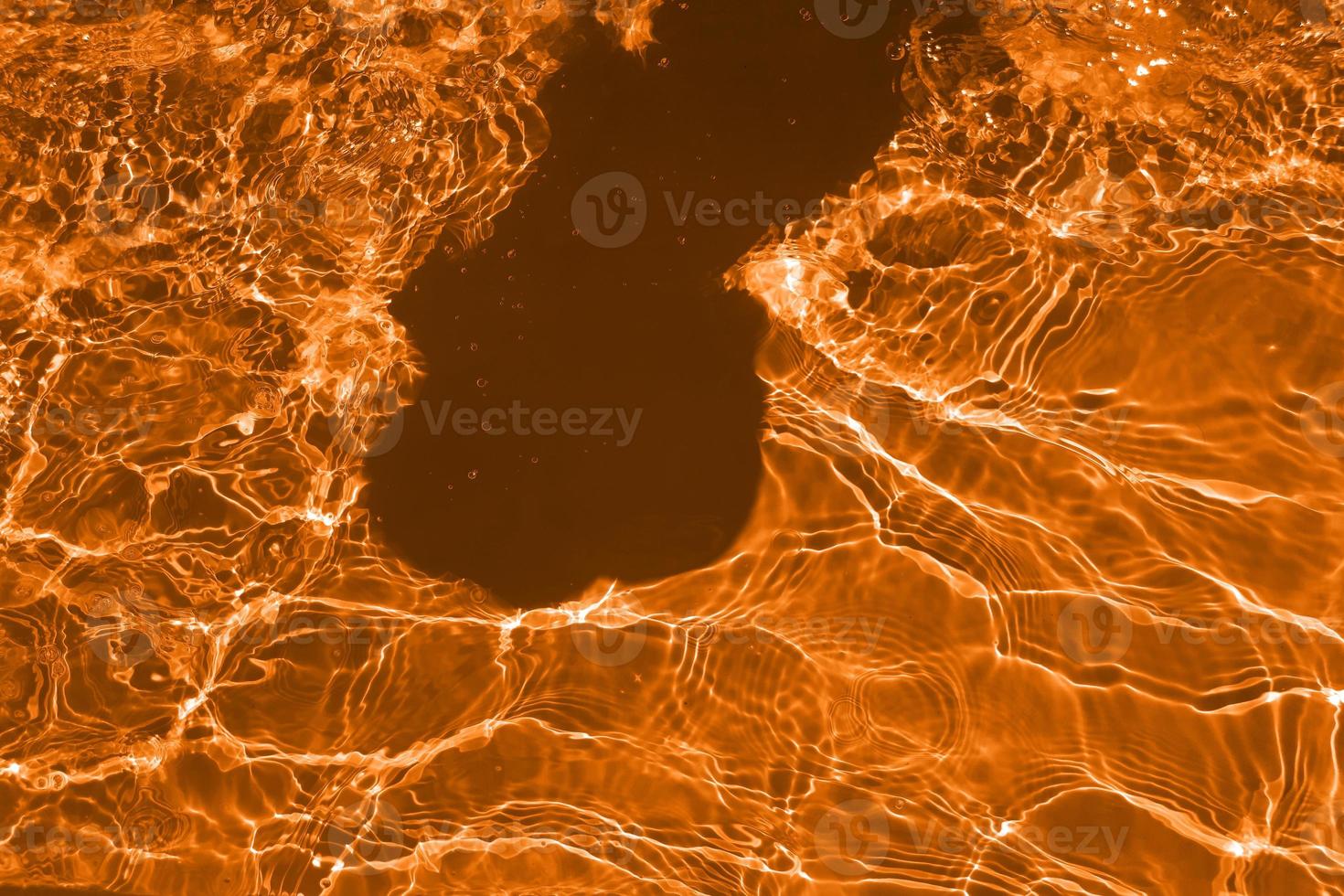 Defocus blurred orange water shining in the sea. rippled water detail background. The water surface in the sea, ocean background. Water wave under sea texture background. photo