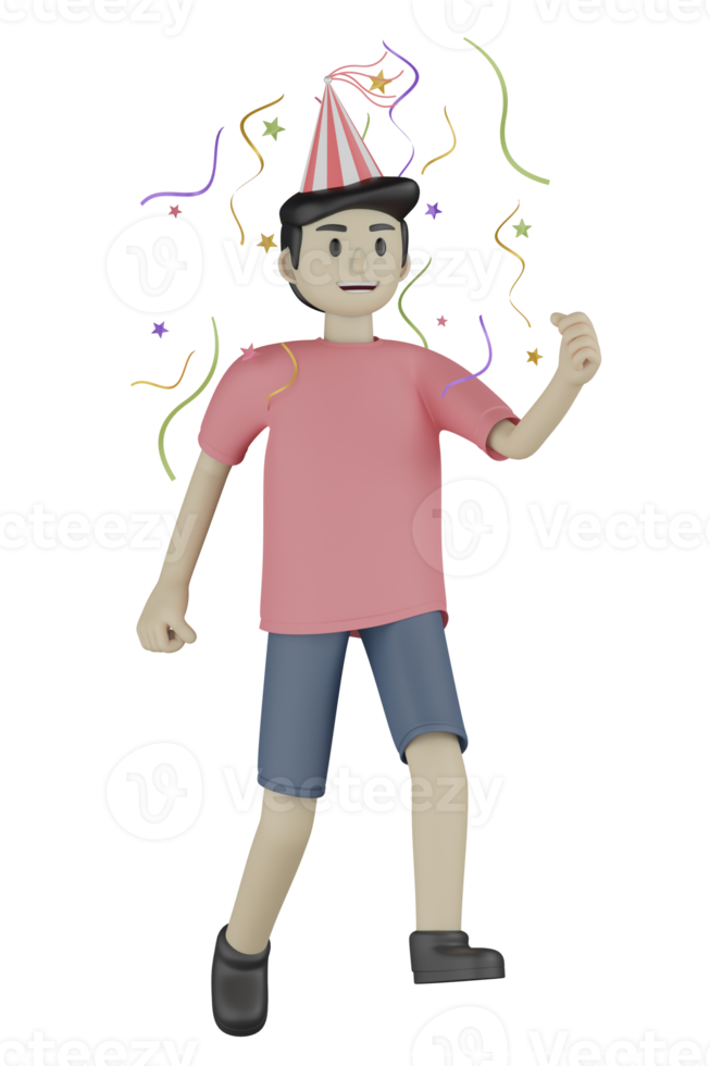 3D isolierter Mann auf der Party png