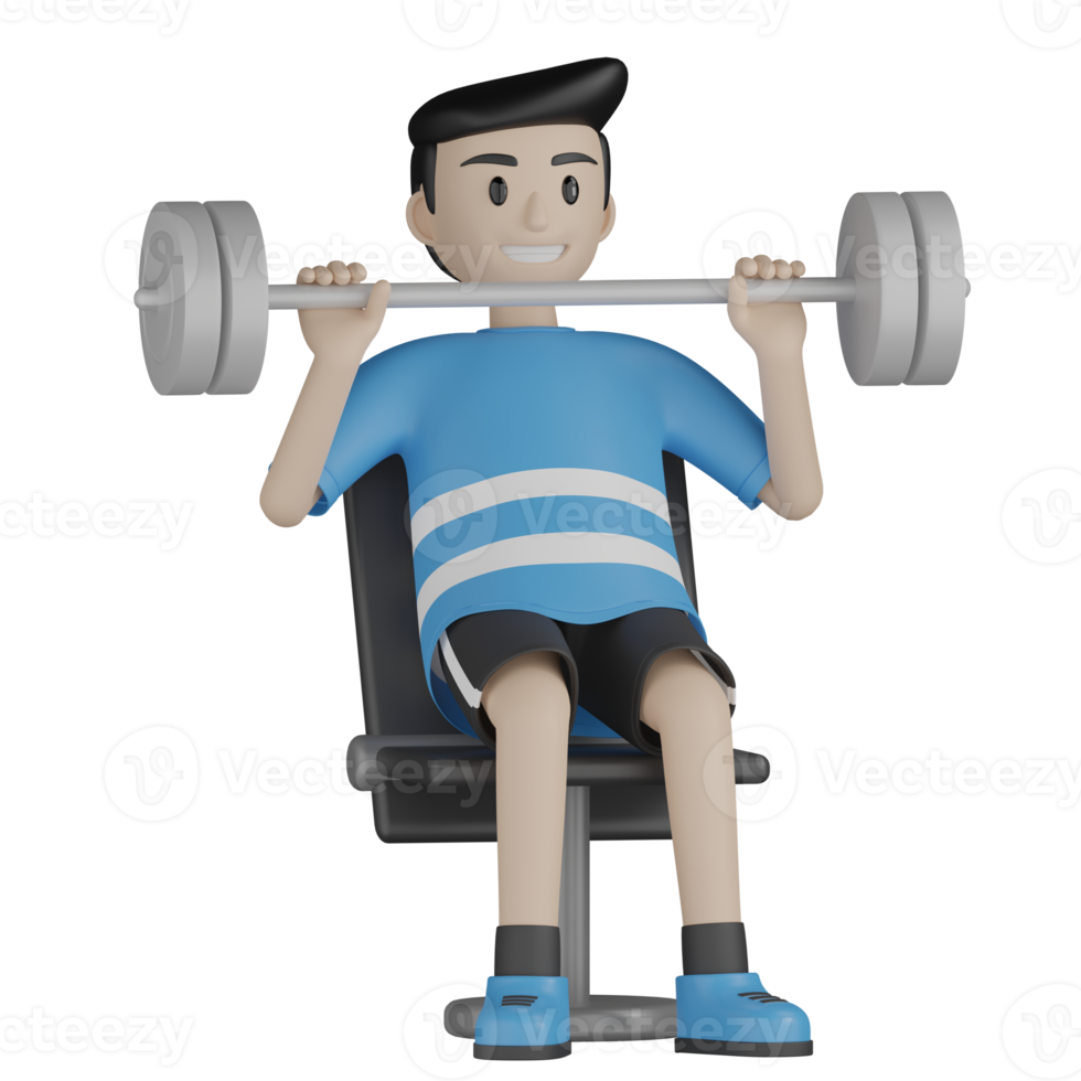 3d Isolated Man doing sports activity png
