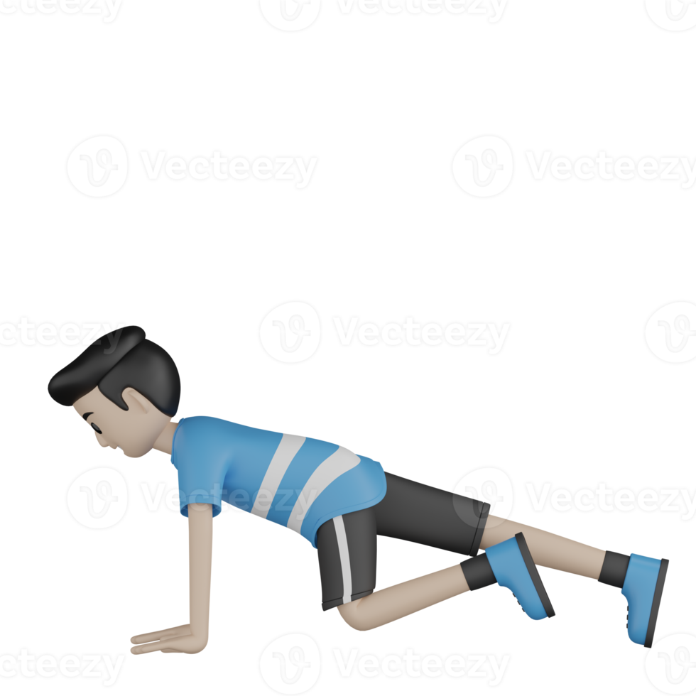 3d Isolated Man doing sports activity png
