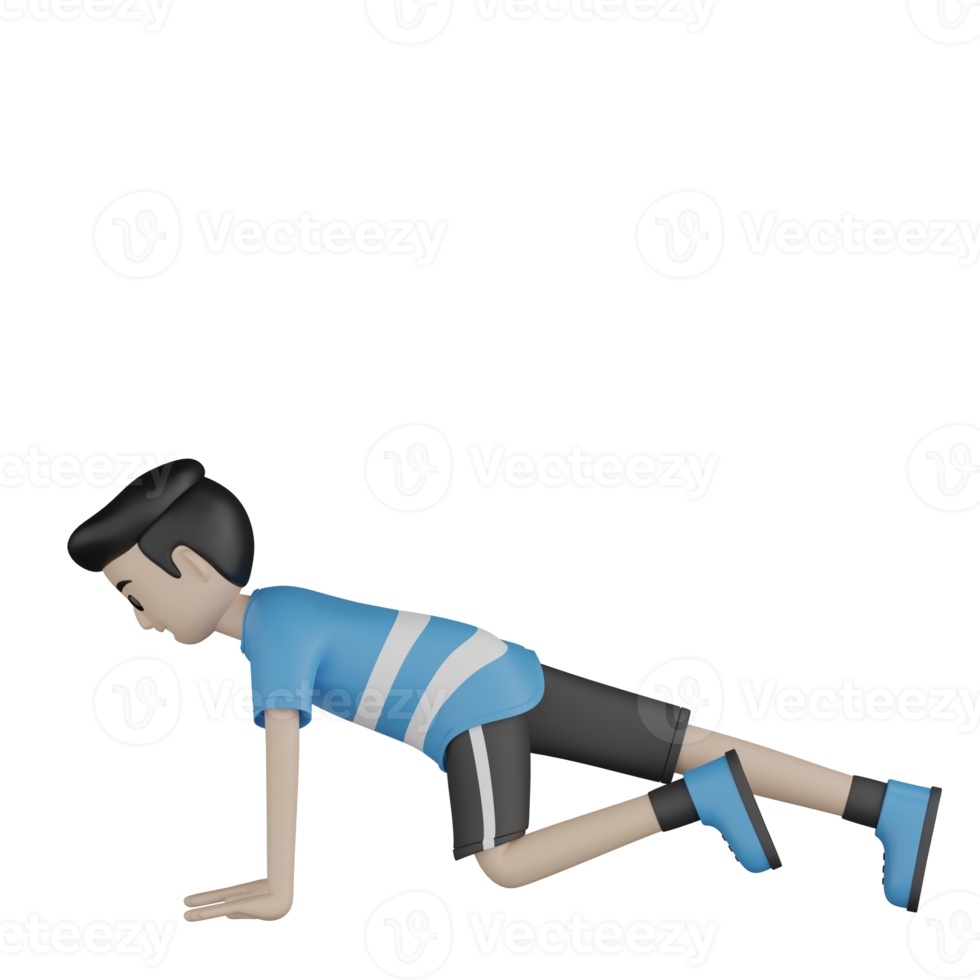 3d uomo isolato che fa attività sportiva png