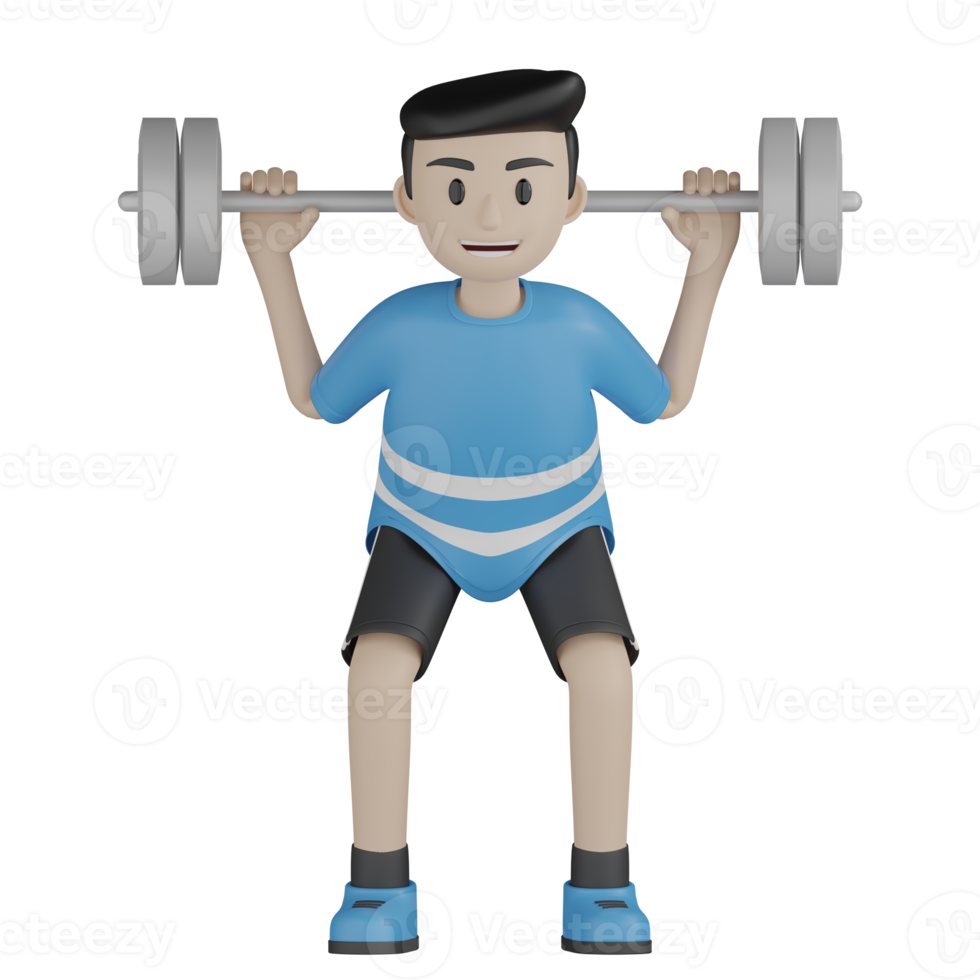 3d Isolated Man doing sports activity png