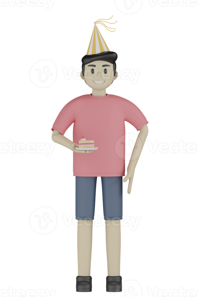 3d Isolated Man at the Party png